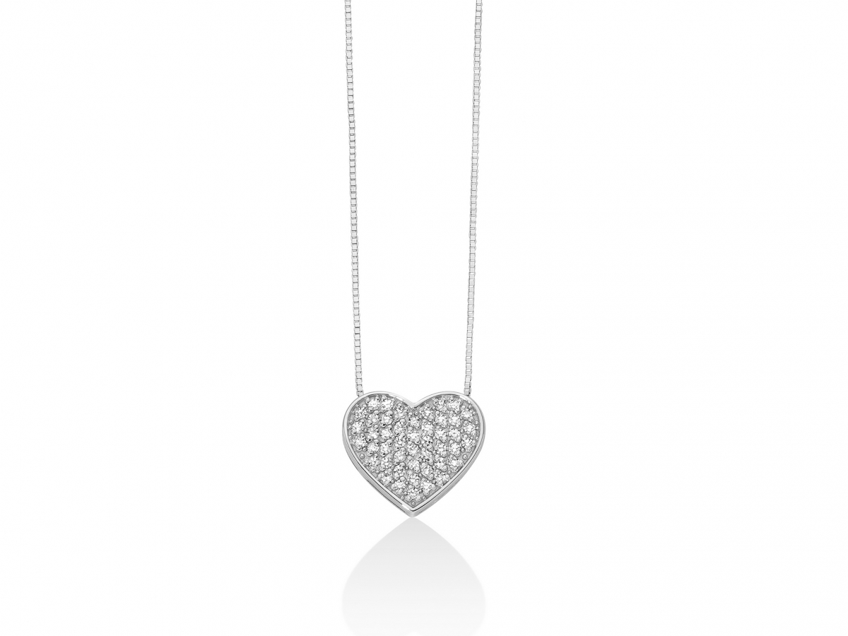MILUNA - 18K White Gold Necklace with Natural Diamonds