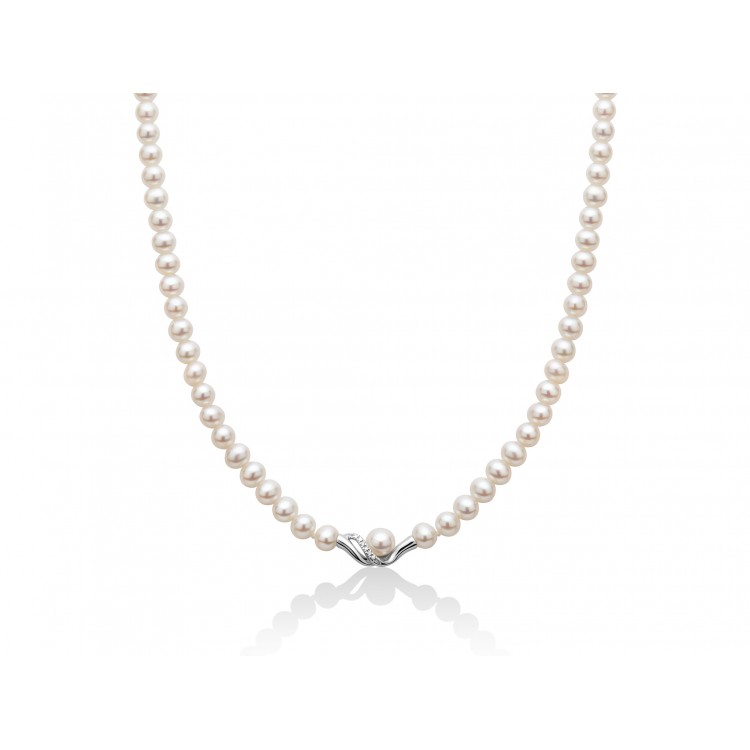 Collana Miluna in oro bianco 18kt con Perle e Diamanti Naturali PCL6126