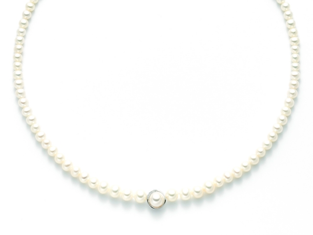 Collana Miluna in oro bianco 18kt con Perle e diamanti PCL4053