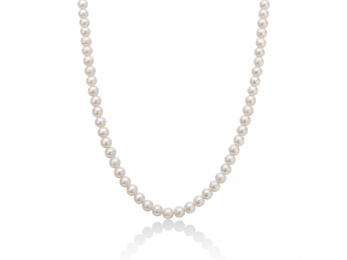 18K White Gold and White Pearls Necklace MILUNA