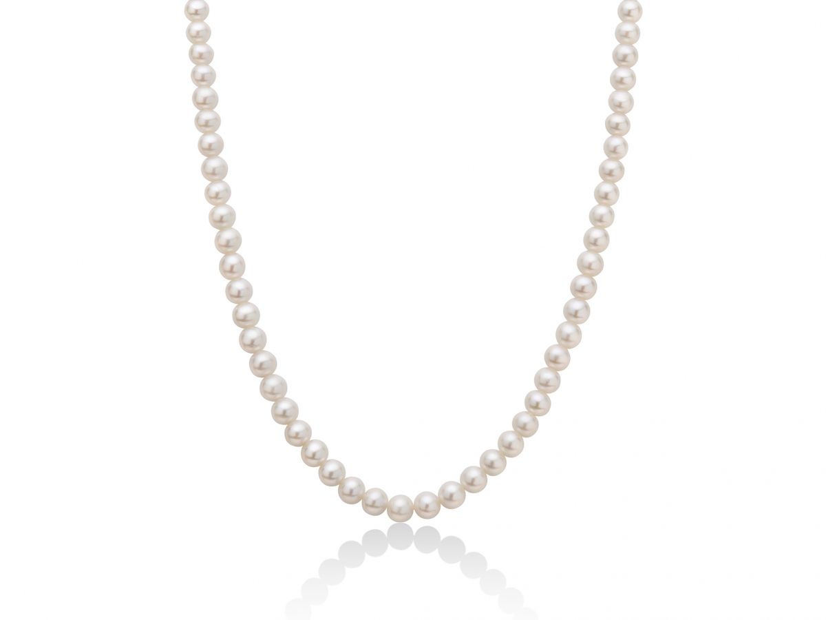 Collana Miluna in oro bianco 18kt con Perle Naturali 5-5.5 mm PCL4196