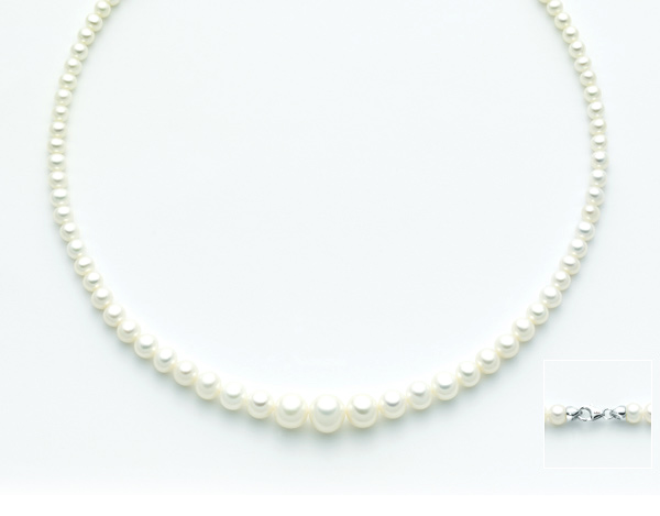 18K White Gold and White Pearls Necklace MILUNA