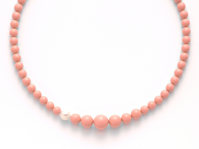 MILUNA Necklace in Gold and Silver with Coral beads