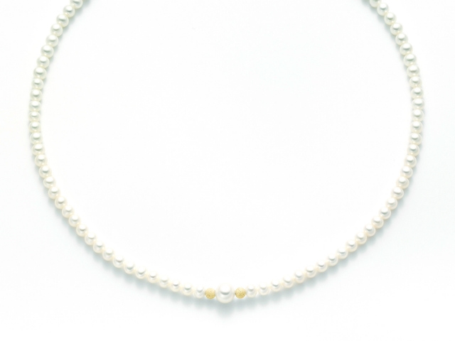 Collana Miluna in oro giallo 18kt con Perle e sfere diamantate PCL3079G