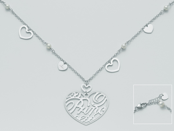 Collana Miluna PRINCIPESSA in argento 925 con diamante e perle PCL3066