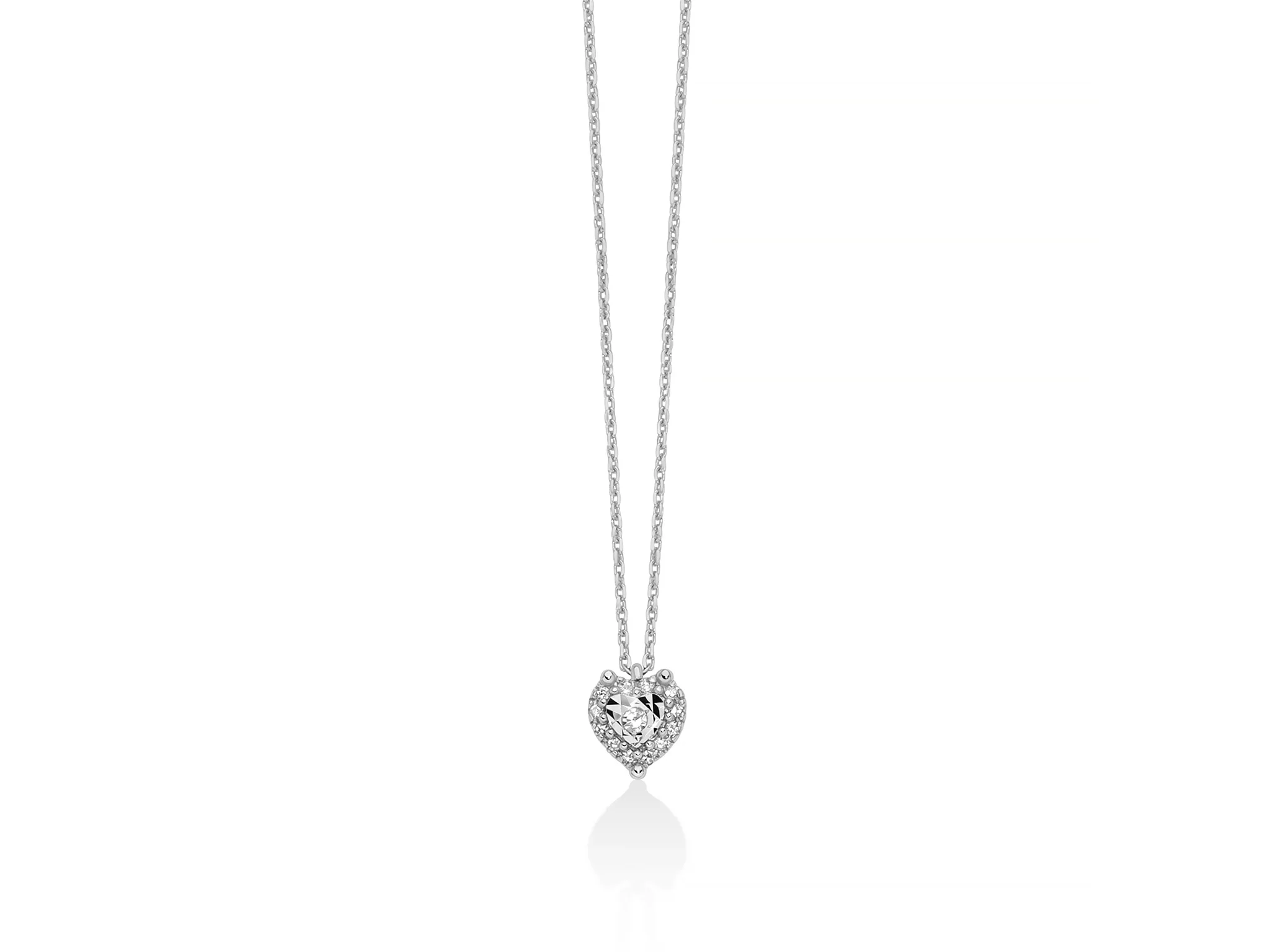 MILUNA - 9K White Gold Necklace with Natural Diamonds