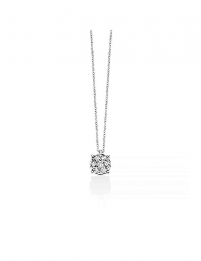 MILUNA - 18K White Gold Necklace with Natural Diamonds