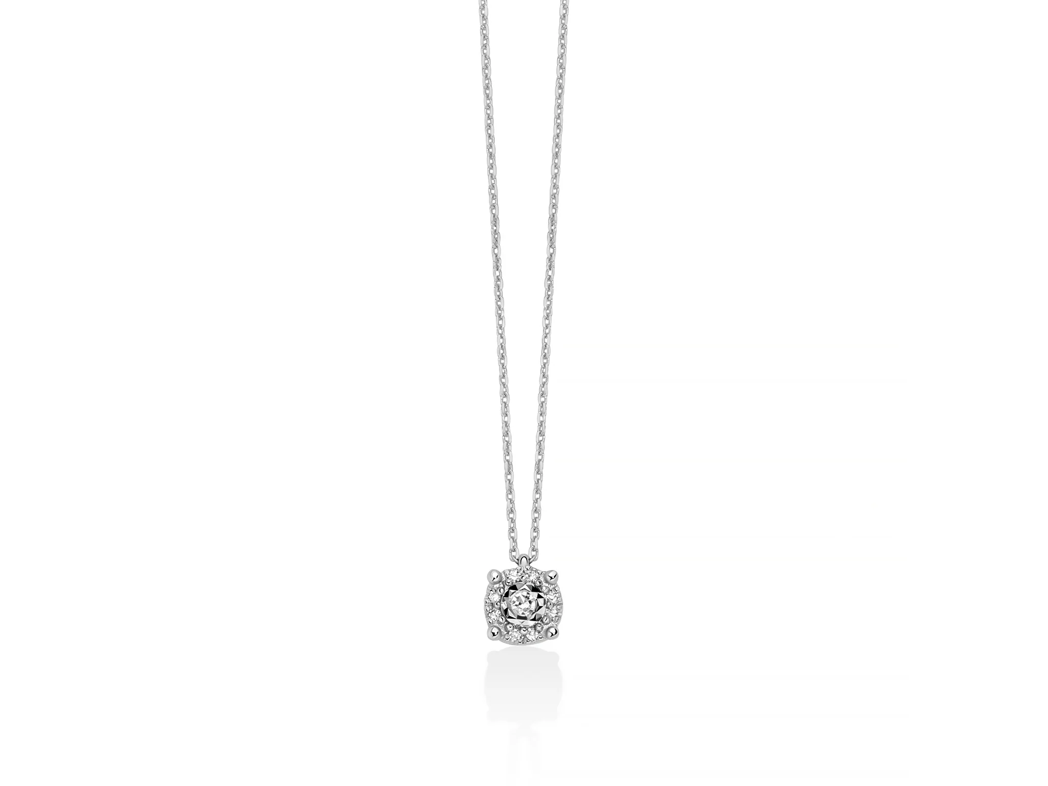 MILUNA - 9K White Gold Necklace with Natural Diamonds