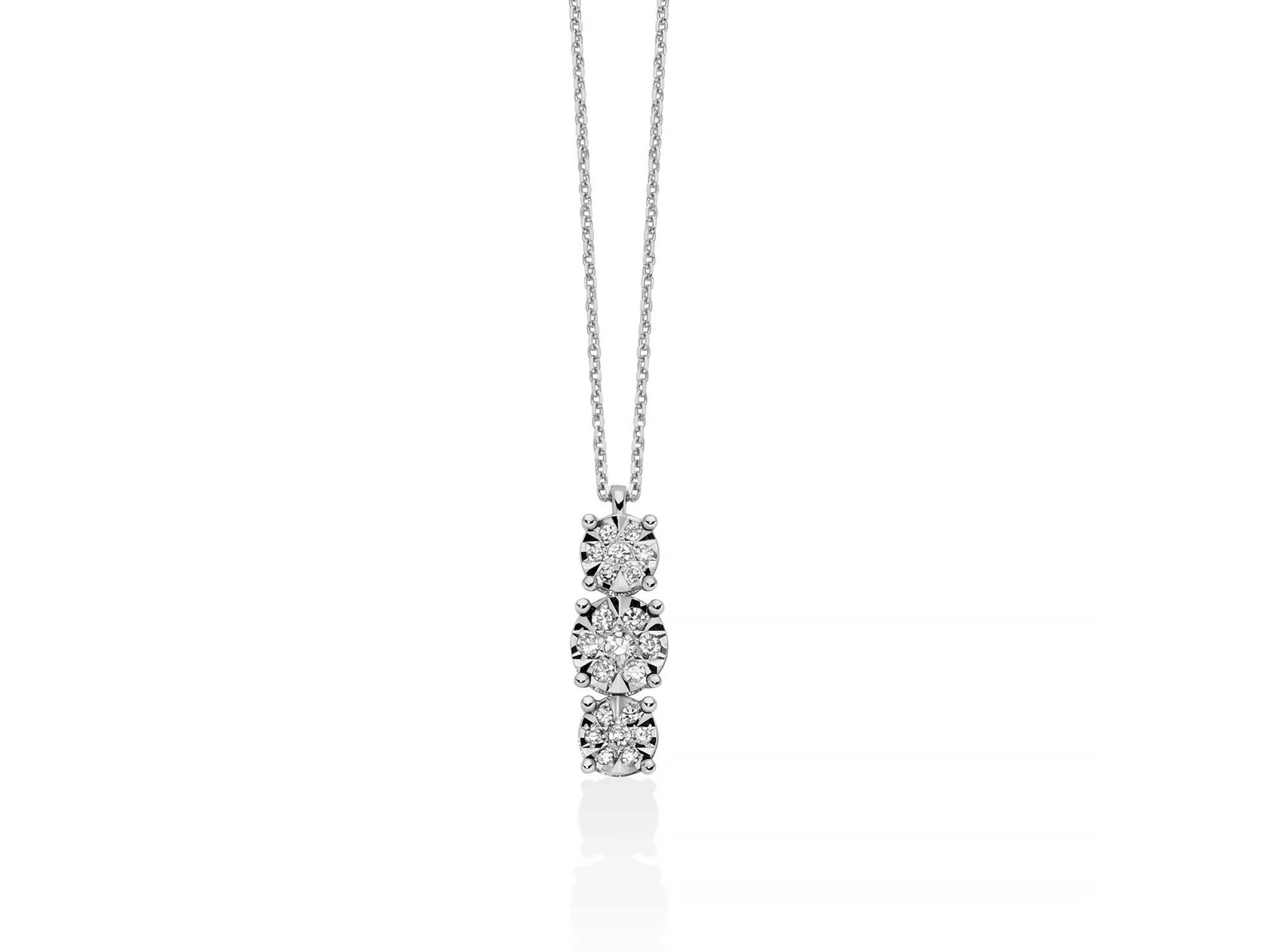 MILUNA - 18K White Gold Necklace with Natural Diamonds