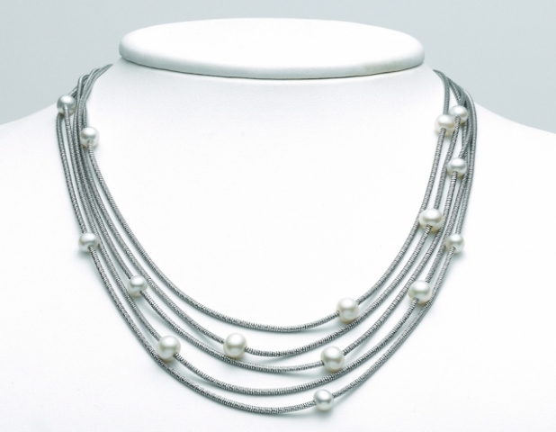 Collana multifilo con Perle in argento 925% MISS ITALIA PCL5629