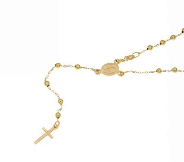 Rosary necklace in 18k Yellow or White Gold