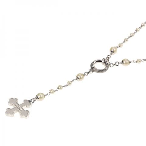 TUUM - Rosary Necklace silver with pearls