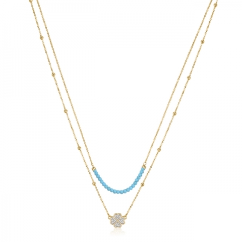 Collana S'Agapò by BrosWay collezione AURORA in acciaio e cristalli