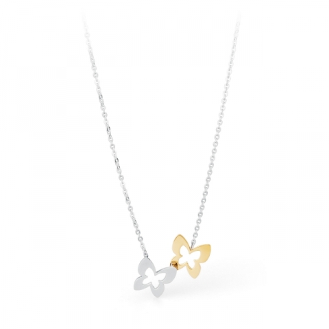 Collana S'Agapò by BrosWay collezione Butterfly in acciaio con farfalle
