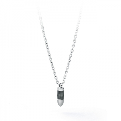 Collana S'Agapò by BrosWay collezione GUN con Proiettile lucido e satinato