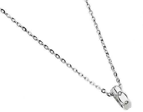 Collana UNOAERRE modello LUNA in oro bianco 18kt con pendente e diamanti