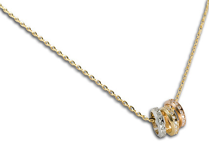 Collana UNOAERRE modello VENERE in oro giallo 18kt con pendenti e diamanti