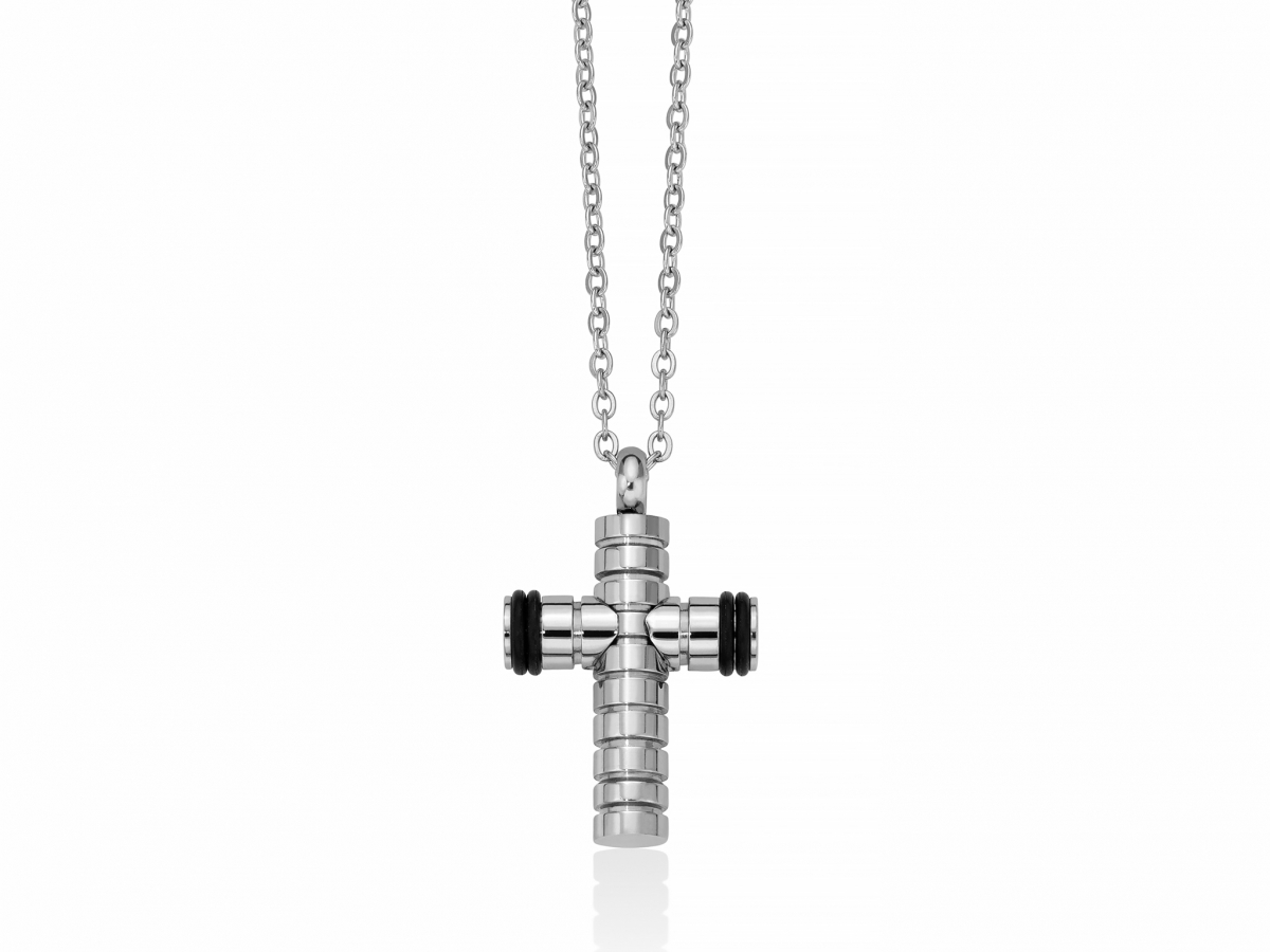 Collana Yukiko Uomo con Croce in acciaio KCLD3956