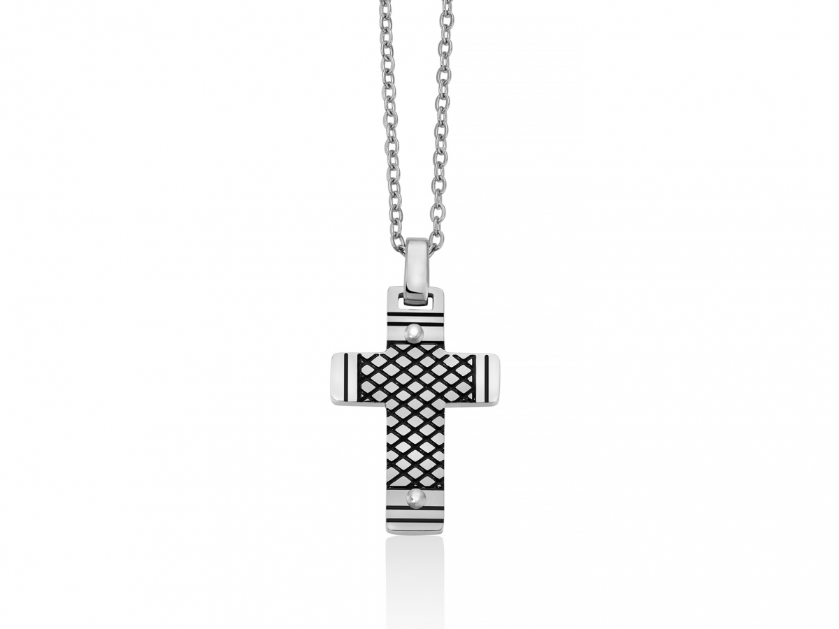 Collana Yukiko Uomo con Croce in acciaio KCLD3969