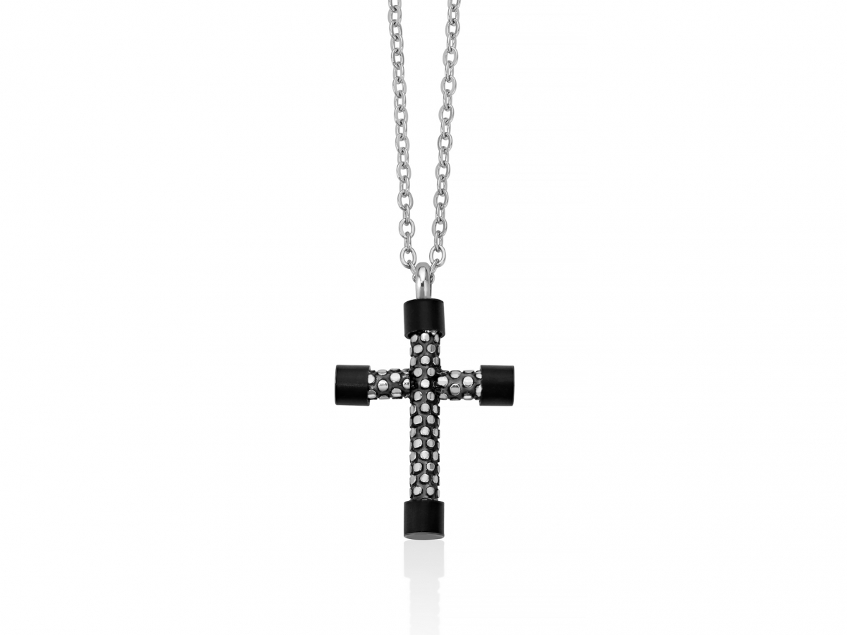 Collana Yukiko Uomo con Croce in acciaio KCLD3970