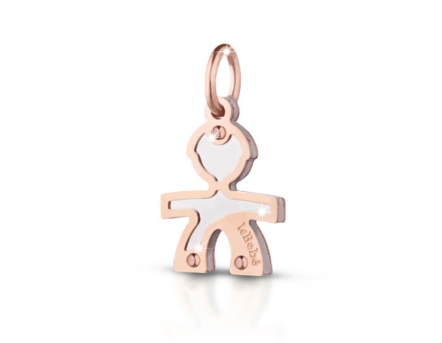 Componente per il Bracciale o Collana LeBebè - Lock Your Love - pendente Bimbo in argento 925% e oro rosa
