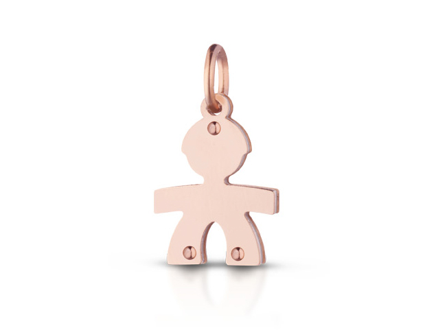 Componente per il Bracciale o Collana LeBebè - Lock Your Love - pendente Bimbo in argento 925% e oro rosa