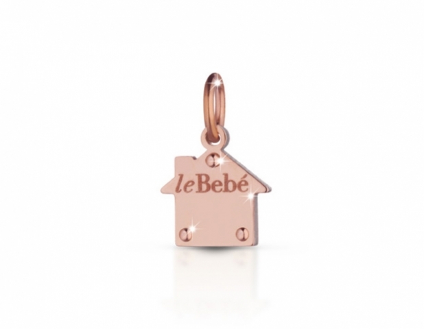 Componente per il Bracciale o Collana LeBebè - Lock Your Love - pendente Casa in argento 925% e oro rosa