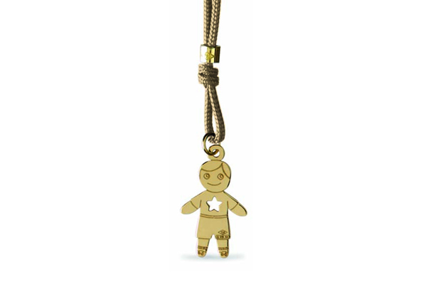 Cordino con ciondolo My Charm bimbo collezione Mini Charm in oro giallo o bianco 18kt 