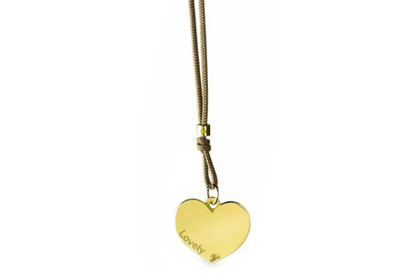 Cordino con ciondolo My Charm cuoricino collezione Mini Charm in oro giallo o bianco 18kt 