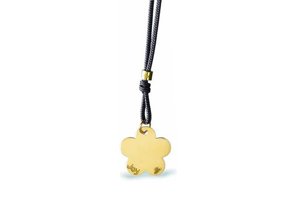 Cordino con ciondolo My Charm fiorellino collezione Mini Charm in oro giallo o bianco 18kt 