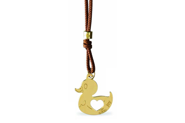 Cordino con ciondolo My Charm paperella collezione Mini Charm in oro giallo o bianco 18kt 