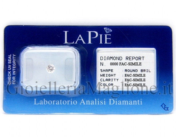 Diamante naturale in blister certificato da 0.13ct H color e purezza IF