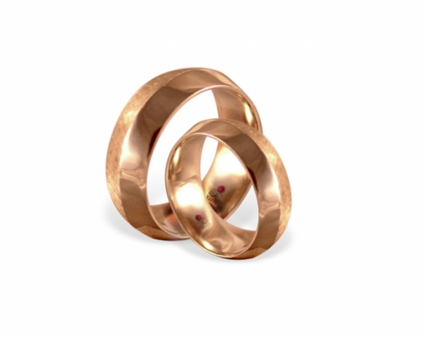 Fede Nuziale comfort  Elena Gaddò - Linea Arte Greca - realizzata a mano in oro 18 kt