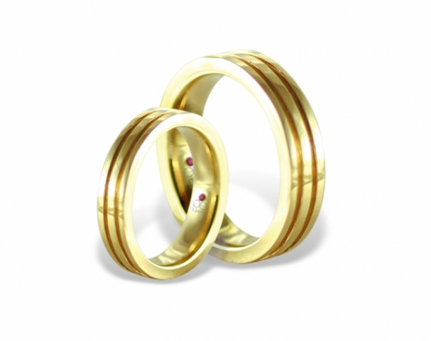 Fede Nuziale comfort Elena Gaddò - Linea Arte Greca - realizzata a mano in oro 18 kt