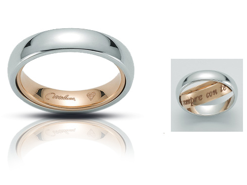Doppia Ellittica Small - 18K Gold Wedding Ring from n. 14 to 19