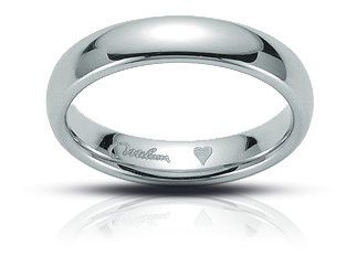 Fede Nuziale Miluna Ellittica Big in oro bianco, giallo o rosa 18kt dalla misura 14 alla 19