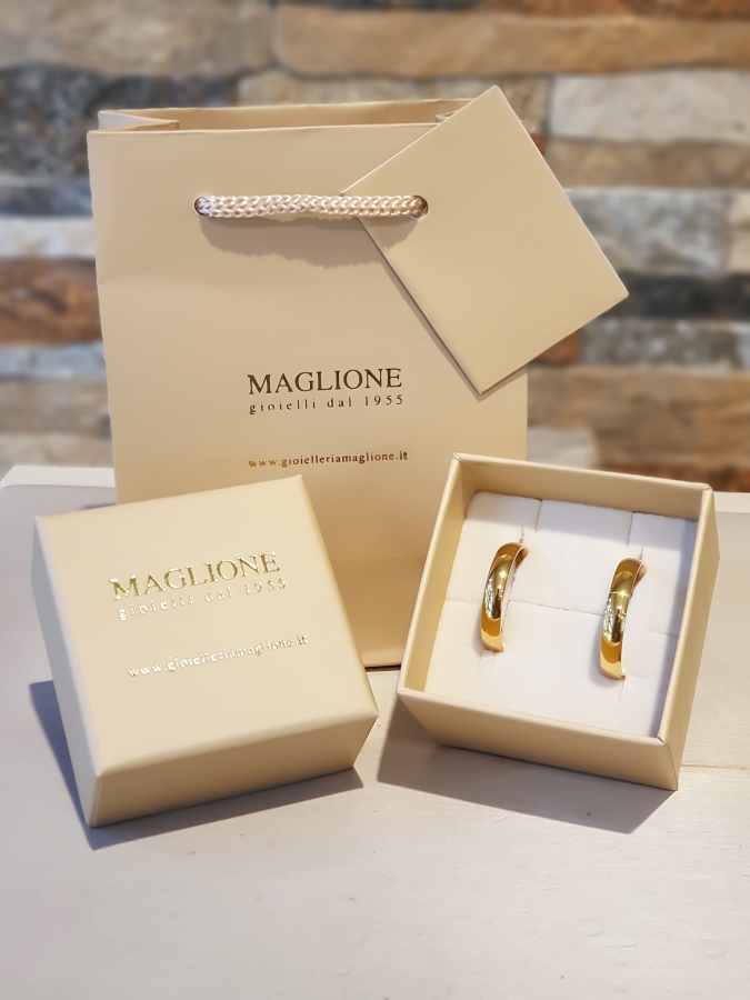 Fede Nuziale pvd Oro Giallo 18kt bombatura comoda 4 mm