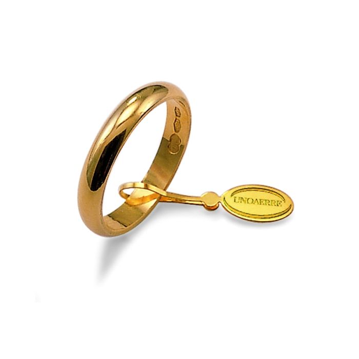 18K Yellow Gold 3 gr Classical Wedding Ring Unoaerre