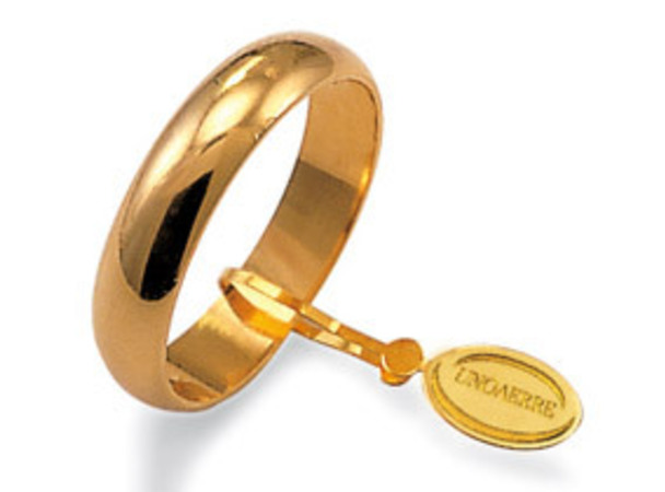 18K Yellow Gold 5 gr Classical Wedding Ring Unoaerre
