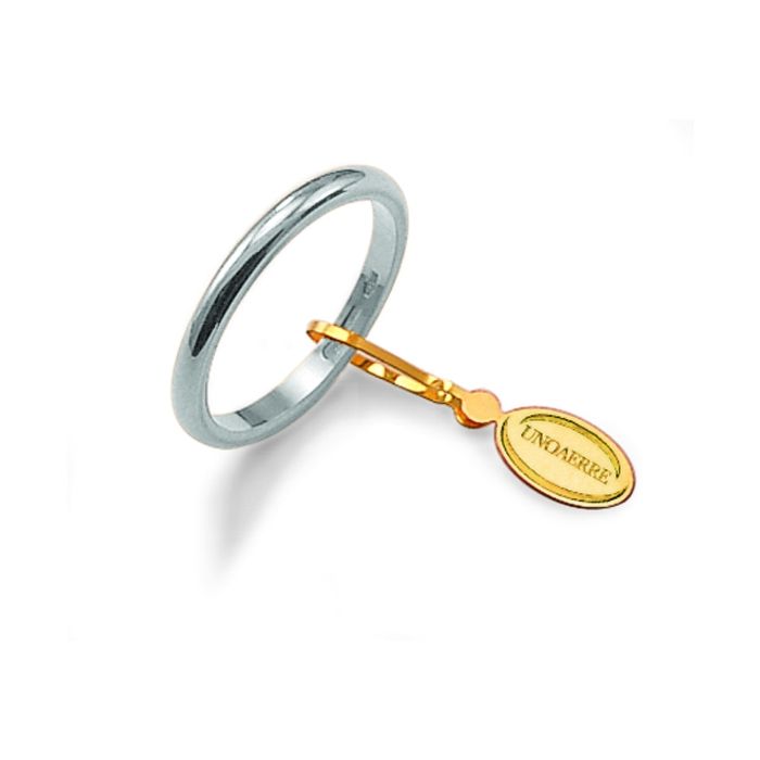 18K White Gold 3 gr Classical Wedding Ring Unoaerre