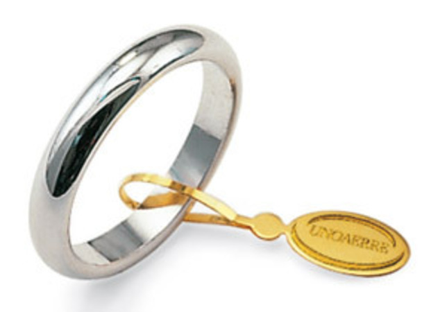 18K White Gold 5 gr Classical Wedding Ring Unoaerre
