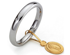 Fede Nuziale Unoaerre Comoda da 3 mm oro bianco 18kt dal n. 22