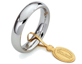 Fede Nuziale Unoaerre Comoda da 4 mm oro bianco 18kt dal n. 20