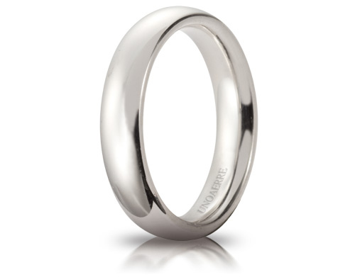 18K White Gold 4 mm Comfort Wedding Ring Unoaerre from n. 20