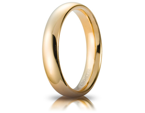 Fede Nuziale Unoaerre Comoda da 4 mm oro giallo 18kt dal n. 20