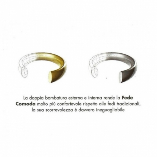 Fede Nuziale Unoaerre Comoda da 4 mm oro giallo 18kt dal n. 20