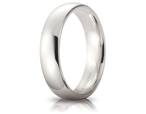 18K White Gold 5 mm Comfort Wedding Ring Unoaerre from n. 22