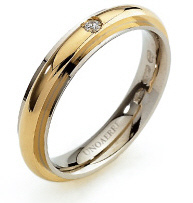 Andromeda - 18K Yellow and White Gold Natural Diamond Wedding Ring Unoaerre