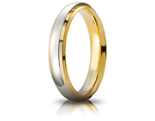Cassiopea - 18K Yellow and White Gold Wedding Ring Unoaerre