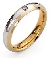Cassiopea - 18K Yellow and White Gold Natural Diamond Wedding Ring Unoaerre